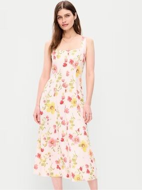 Floral Pink Square-Neck Sundress